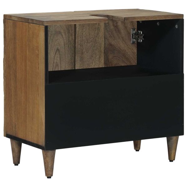 Шкаф за мивка в баня със съхранение Кафяво 62 x 33 x 58 см