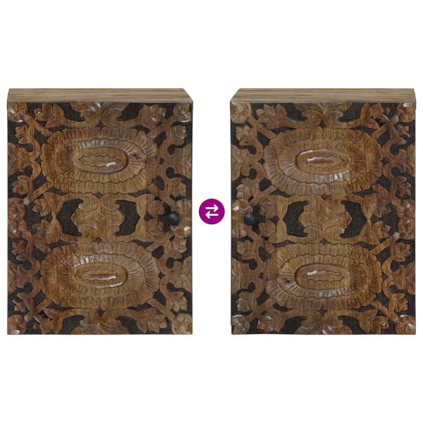 Окачен шкаф за баня със съхранение Кафяво 38 x 33,5 x 48 см