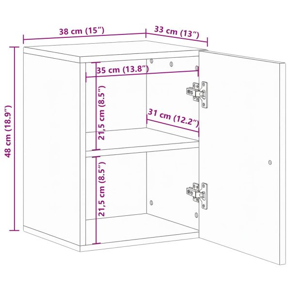 Окачен шкаф за баня със съхранение Кафяво 38 x 33,5 x 48 см