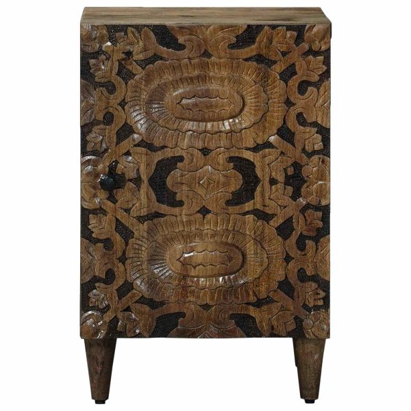 Шкаф за баня Кафяво 38 x 33,5 x 58 см Солидно мангово дърво