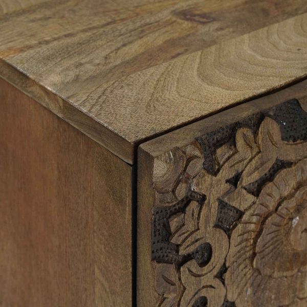 Шкаф за баня Кафяво 38 x 33,5 x 58 см Солидно мангово дърво