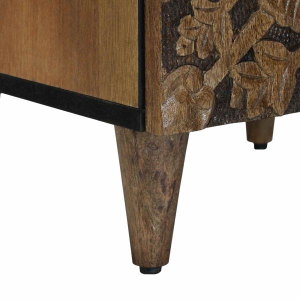 Шкаф за баня Кафяво 38 x 33,5 x 58 см Солидно мангово дърво