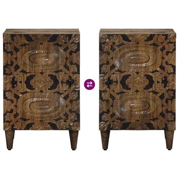 Шкаф за баня Кафяво 38 x 33,5 x 58 см Солидно мангово дърво