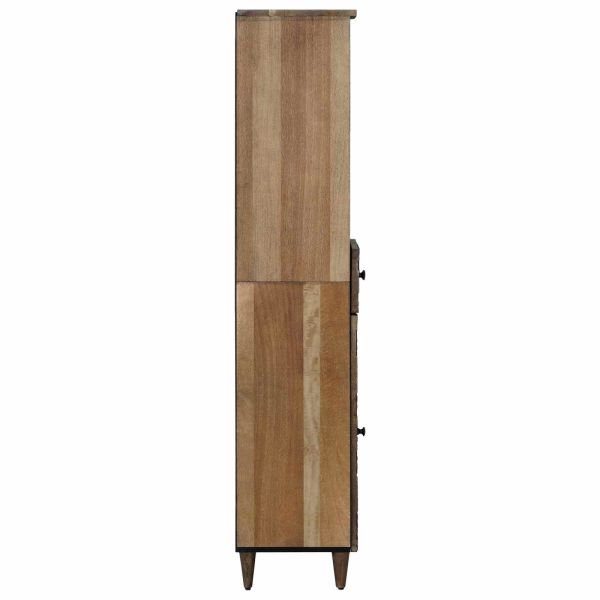 Шкаф за баня Кафяво 38 x 33,5 x 160 см Солидно мангово дърво