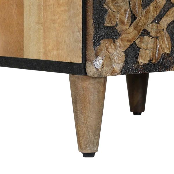 Шкаф за баня Кафяво 38 x 33,5 x 160 см Солидно мангово дърво