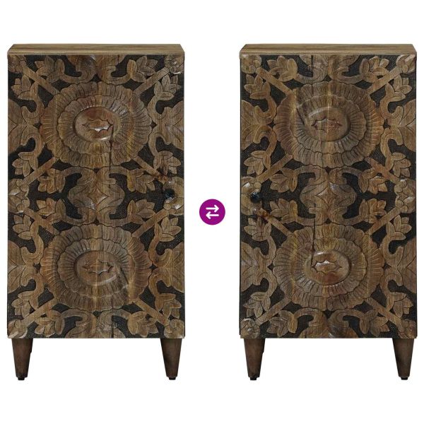 Служебен шкаф Кафяво 40 x 33,5 x 75 см Солидно мангово дърво