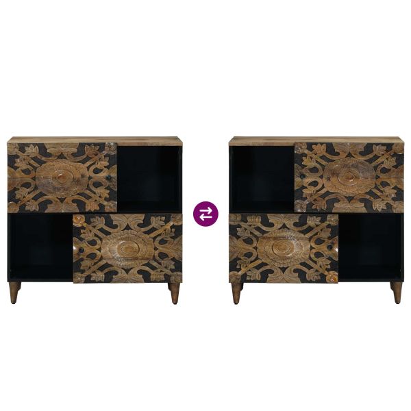 Служебен шкаф Кафяво 80 x 33,5 x 75 см Солидно мангово дърво