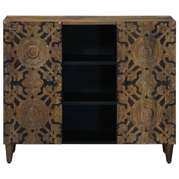 Служебен шкаф Кафяво 90 x 33,5 x 75 см Солидно мангово дърво