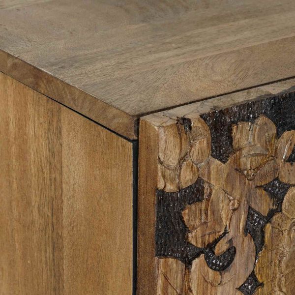 Висок шкаф Кафяво 60 x 33,5 x 100 см Солидно мангово дърво