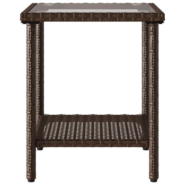 Комплект дивани за открито 2 pcs Кафяво и червено полиратан