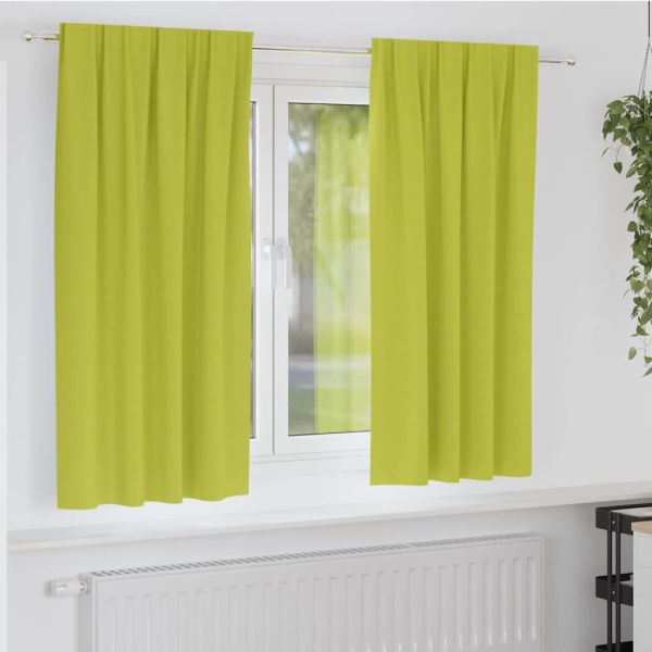 Завеси за затъмняване с пръстени 2 pcs Зелен 175 x 140 см