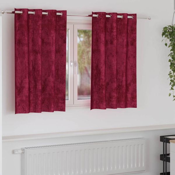 Кадифени завеси С завеси 2 pcs Виненочервен 140 x 140 cm Кадифе
