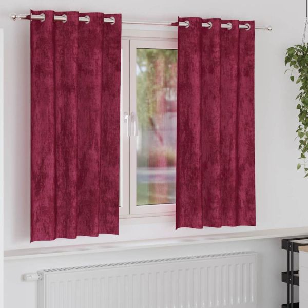 Кадифени завеси С завеси 2 pcs Виненочервен 175 x 140 см Кадифе