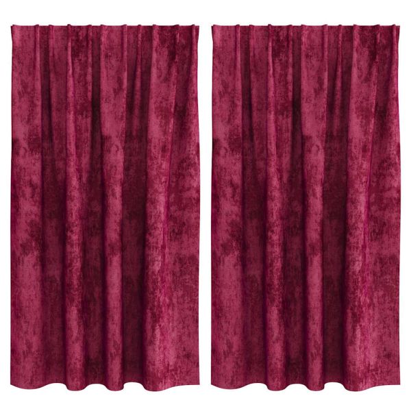 Кадифени завеси С завеси 2 pcs виненочервен 140 x 140 cm Кадифе
