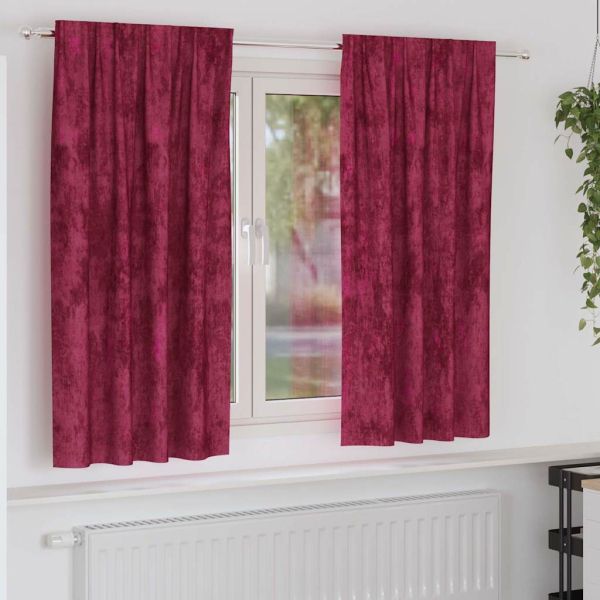 Кадифени завеси С завеси 2 pcs виненочервен 175 x 140 см Кадифе