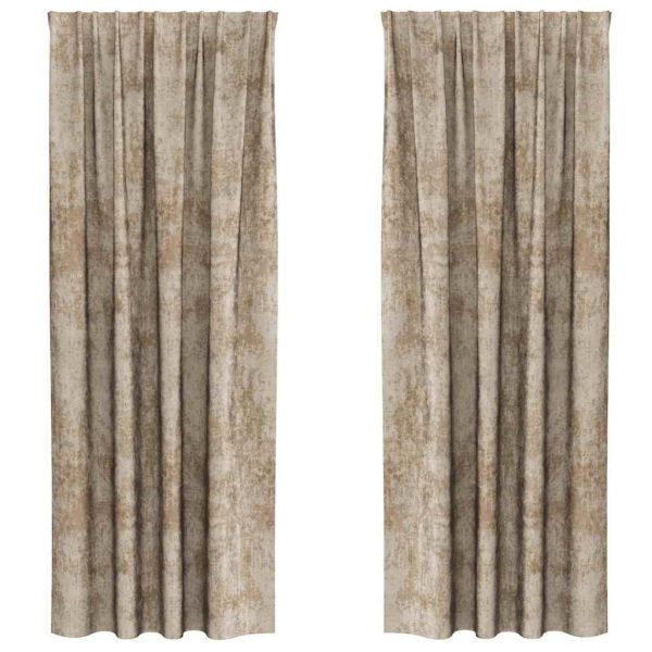 Кадифени завеси С завеси 2 pcs Шампанско 260 x 140 см Кадифе