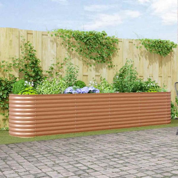 Повдигнато легло Кафяво 400 x 80 x 81 cm Стомана