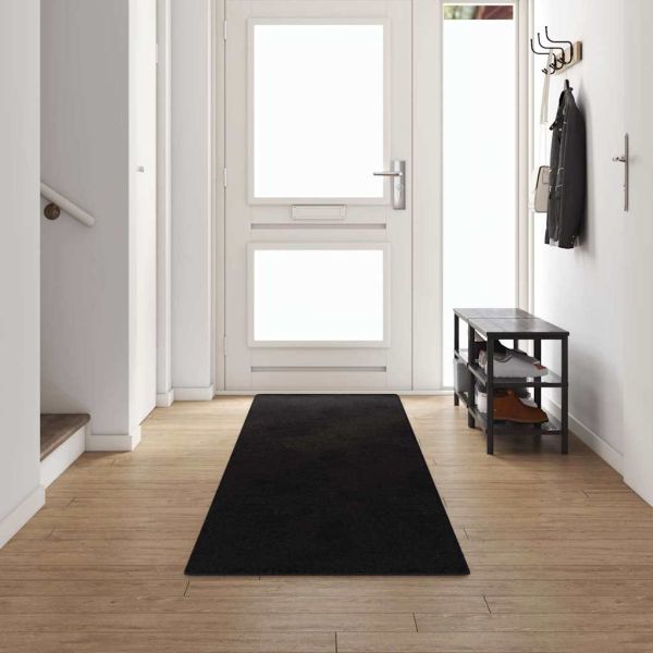 Килим пътека Черно 80 x 500 cm 100% Полипропиленов Тапициран
