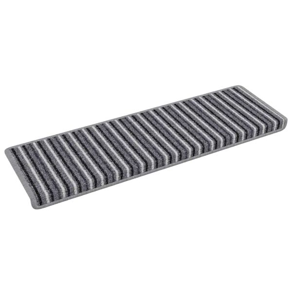 Самозалепващи стъпаловидни постелки 15 pcs Сив 65 x 21 x 4 cm
