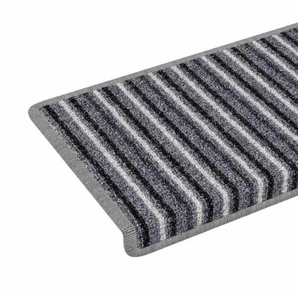 Самозалепващи стъпаловидни постелки 15 pcs Сив 65 x 21 x 4 cm