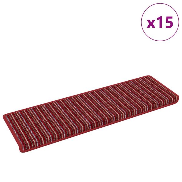 Самозалепващи стъпаловидни постелки На райета 15 pcs Червено
