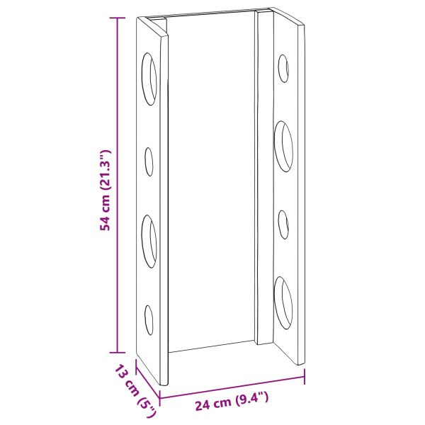 Стелаж Кафяво 24 х 13 х 54 см Масивно махагоново дърво
