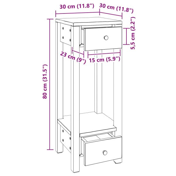 Стойка за растения Кафяво 30 x 30 x 80 cm Махагоново дърво