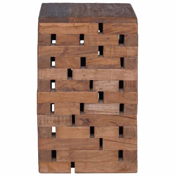 Стук Естествен 29 x 29 x 48 см Масивна регенерирана дървесина