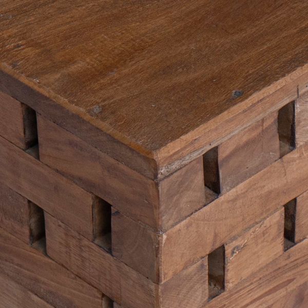 Стук Естествен 29 x 29 x 48 см Масивна регенерирана дървесина