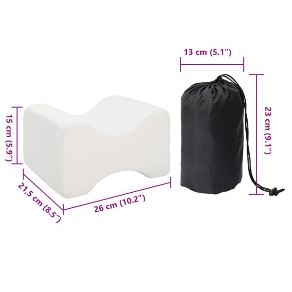Knee Pillow Бял Мемори пяна и полиестер 26 x 21,5 x 15 см
