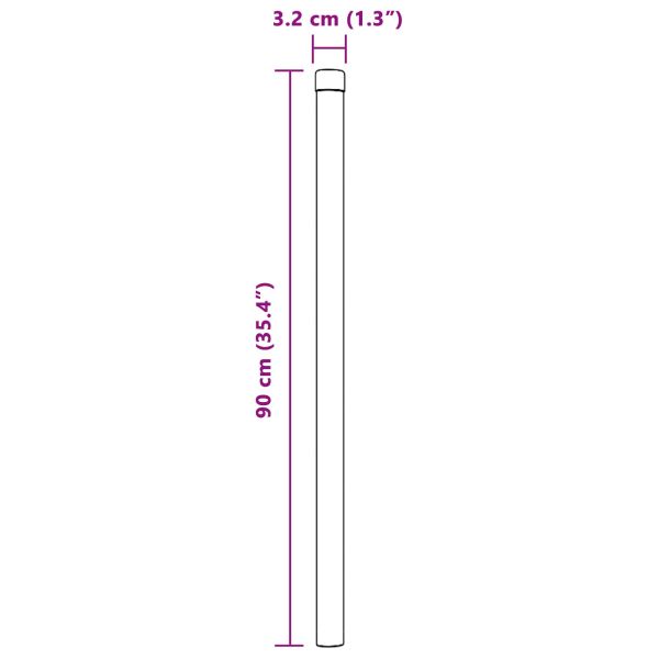 Стълб за ограда. 2 pcs Зелен 90 cm Прахово покритие стомана