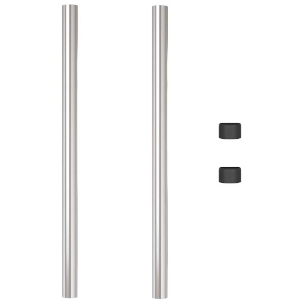Стълб за ограда. 2 pcs Сребрист 90 cm Прахово покритие стомана