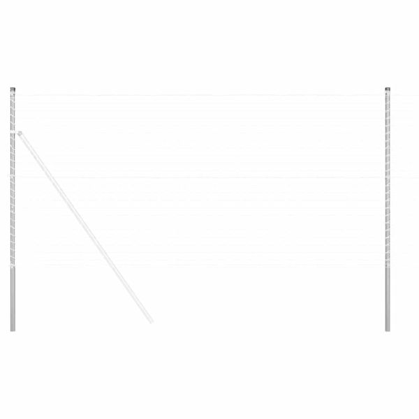 Стълб за ограда. 2 pcs Сребрист Прахово покритие стомана