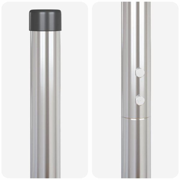 Стълб за ограда. 2 pcs Сребрист Прахово покритие стомана