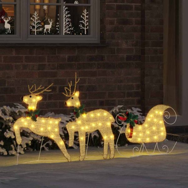LED елени 3 pcs Топло бяло текстил