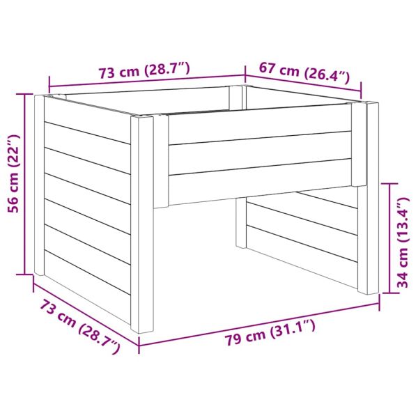 Гараж за косачка за трева Кафяво 79 x 73 x 56 см