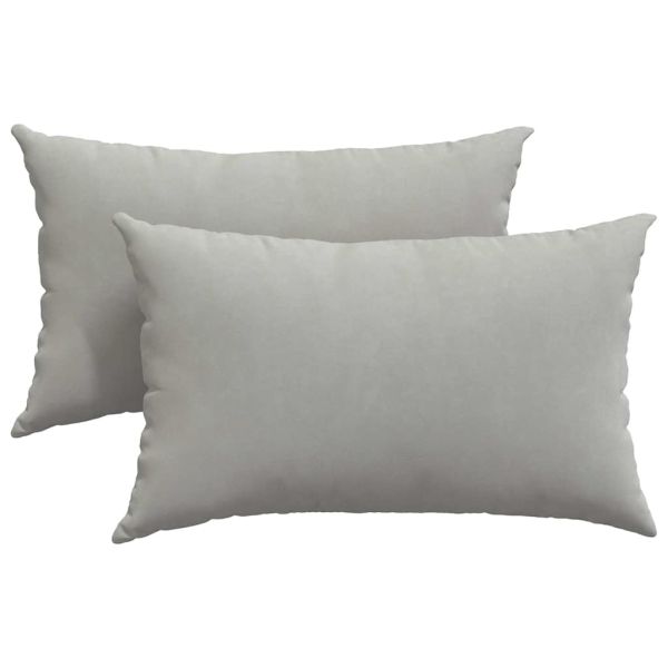 Диван възглавници 2 pcs Светлосиво 50 x 30 cm текстил
