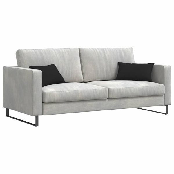 Диван възглавници 2 pcs Черно 50 x 30 cm текстил