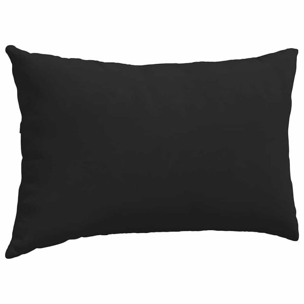 Диван възглавници 2 pcs Черно 50 x 30 cm текстил