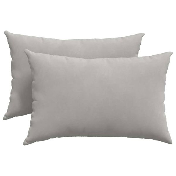 Диван възглавници 2 pcs Светлосиво 60 x 40 cm текстил