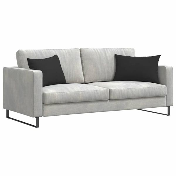 Диван възглавници 2 pcs Черно 60 x 40 cm текстил