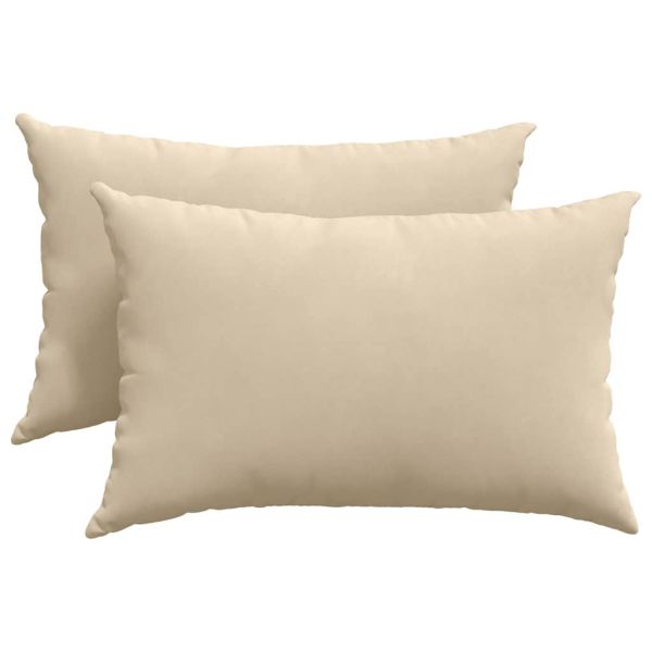 Диван възглавници 2 pcs Крем 60 x 40 cm текстил