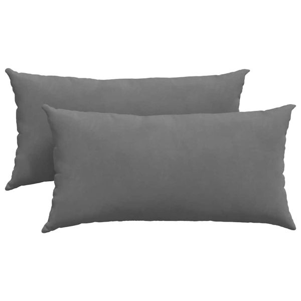 Диван възглавници 2 pcs Тъмен сив 80 x 40 cm текстил