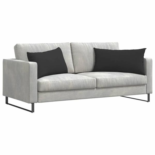 Диван възглавници 2 pcs Черно 80 x 40 cm текстил