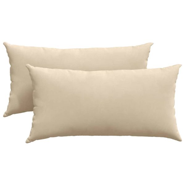 Диван възглавници 2 pcs Крем 80 x 40 cm текстил