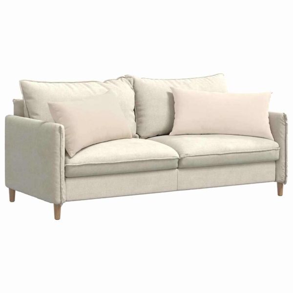 Диван възглавници 2 pcs Бежово 80 x 40 cm текстил