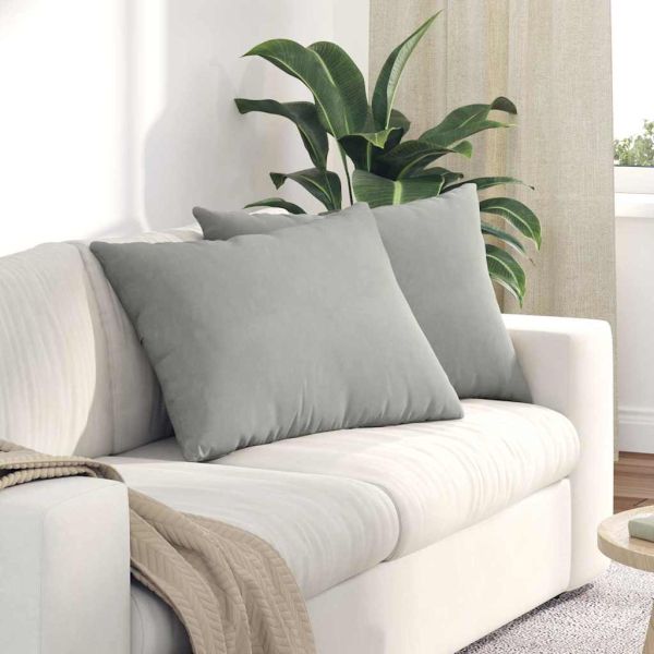 Диван възглавници 2 pcs Светлосиво 70 x 50 cm текстил