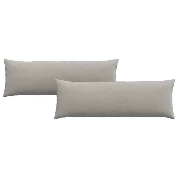 Диван възглавници 2 pcs Светлосиво 120 x 40 cm текстил