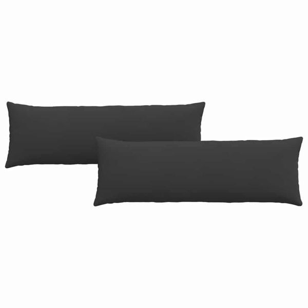 Диван възглавници 2 pcs Черно 120 x 40 cm текстил