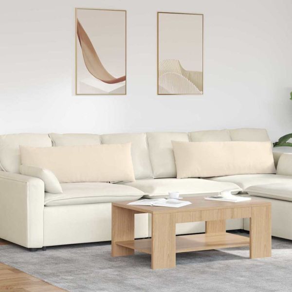 Диван възглавници 2 pcs Бежово 120 x 40 cm текстил